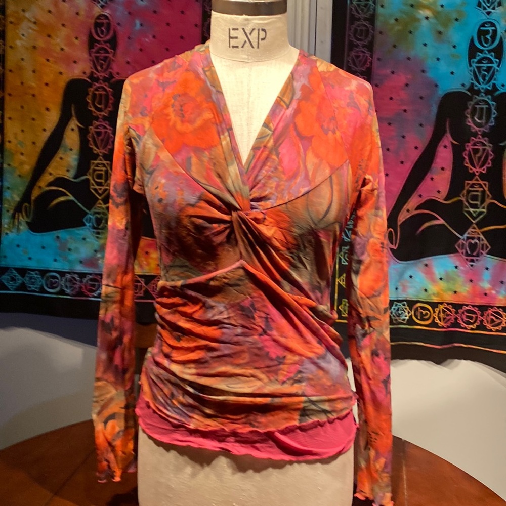 Rayon double layer top. Paul no underneath.
